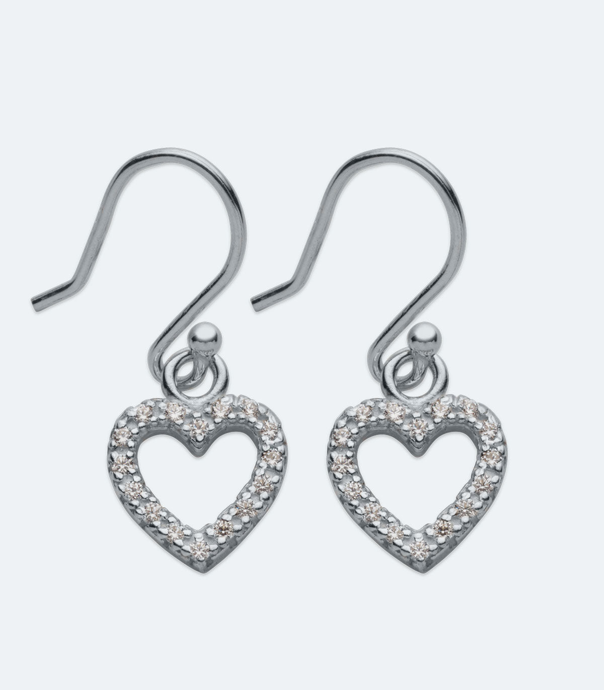 CZ Heart Drop Earrings - SSER 415