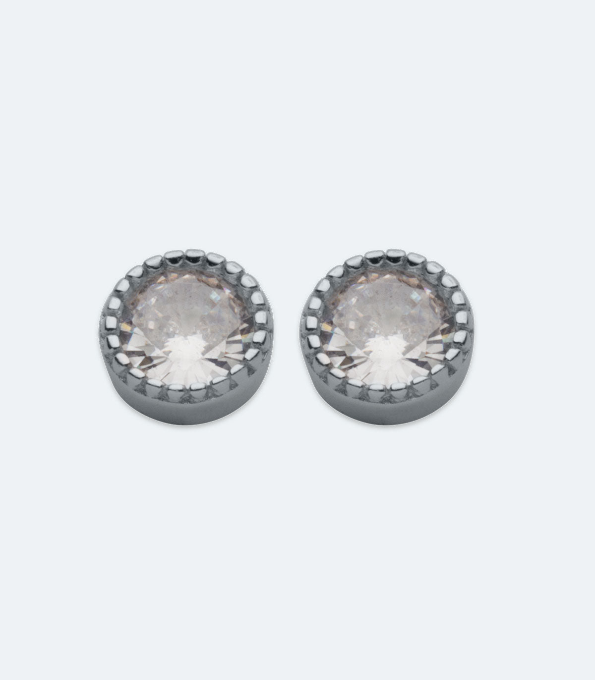 Small CZ Milgrain Earrings - SSER 416