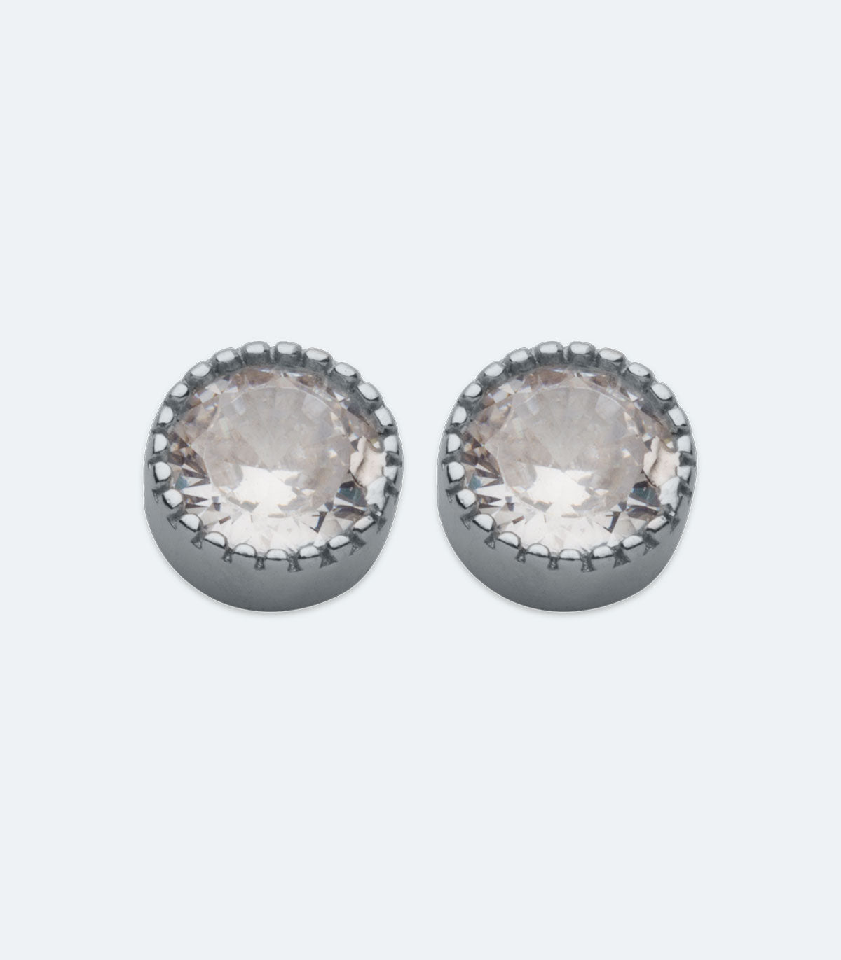 CZ Silver Tube Earrings - SSER 417