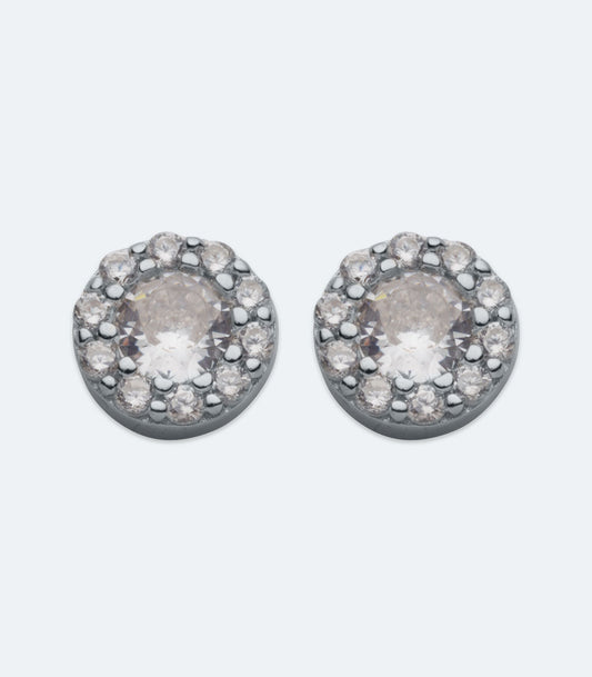 Round CZ Earrings - SSER 418