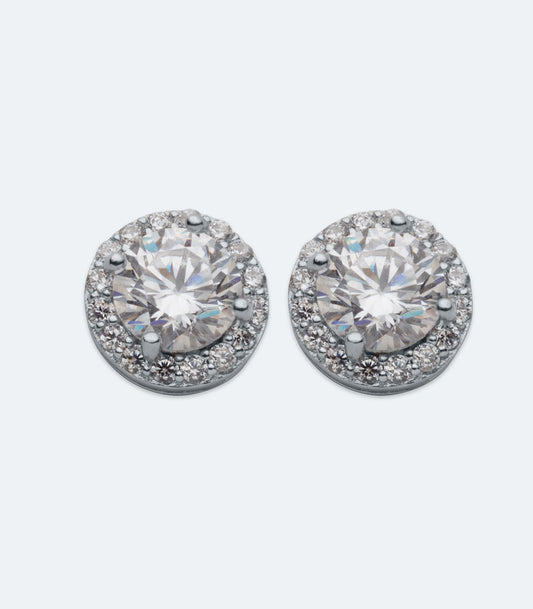 Round CZ Earrings - SSER 419