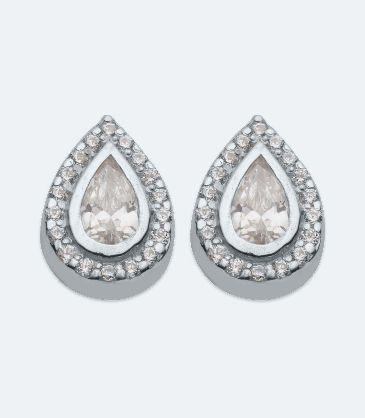 CZ Pear Shaped Earrings - SSER 424