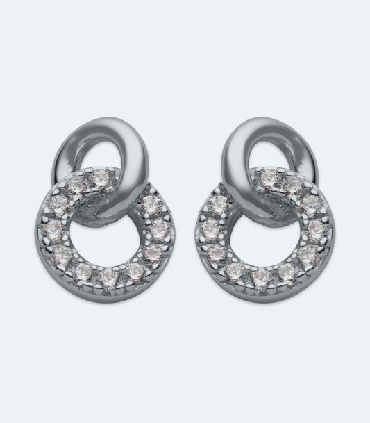 CZ Circle Earrings - SSER 429