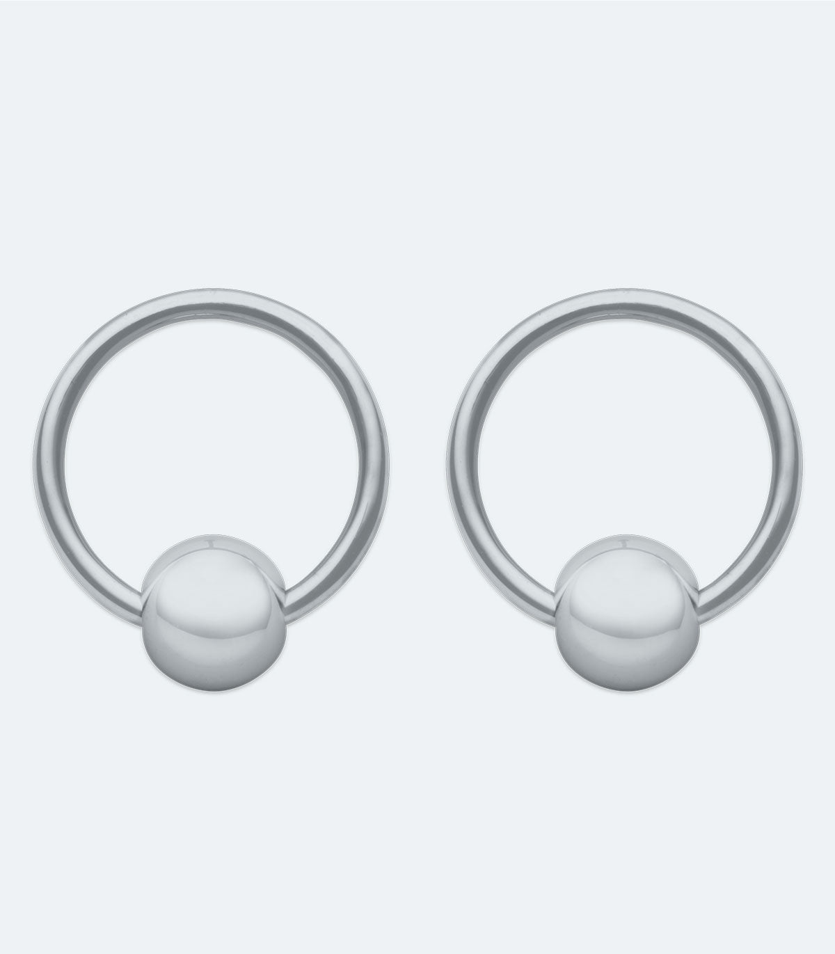 Plain Round Hoop Ball Earrings - SSER 439