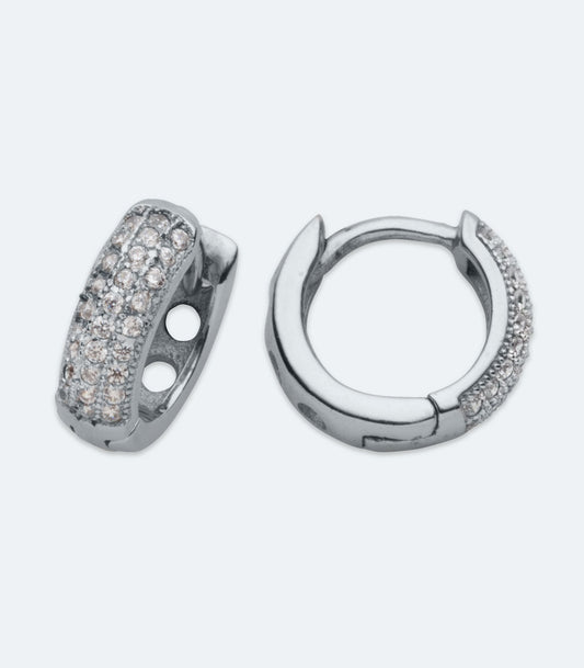 Small CZ Huggie Earrings - SSER 440