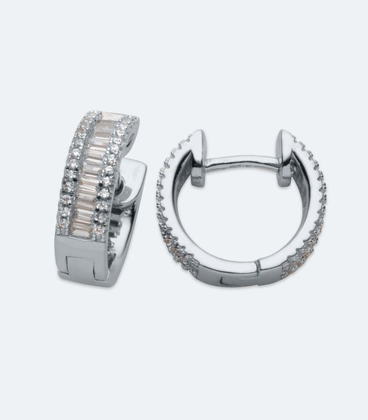 CZ Huggie Earrings - SSER 441