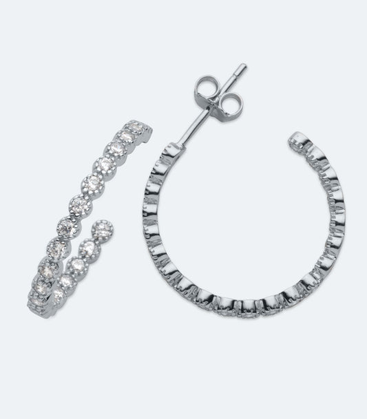 CZ Hoop Earrings - SSER 444