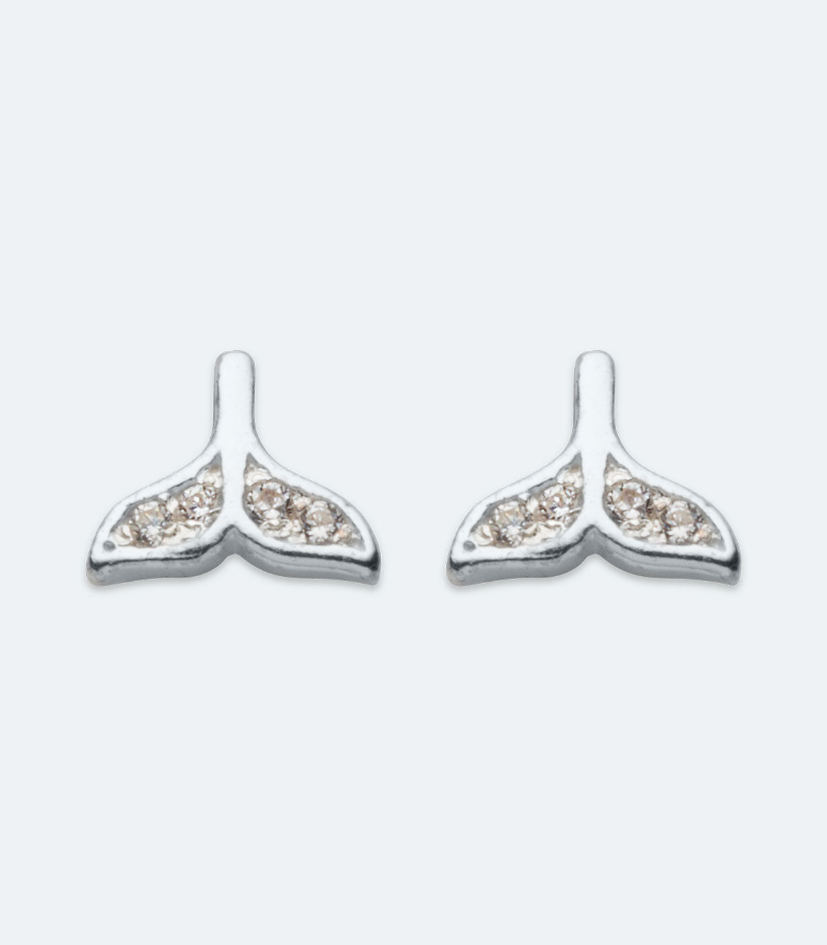 CZ Whale Tail Earrings - SSER 447