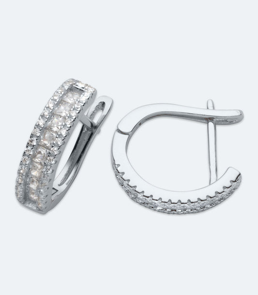 CZ Hoop Earrings - SSER 450