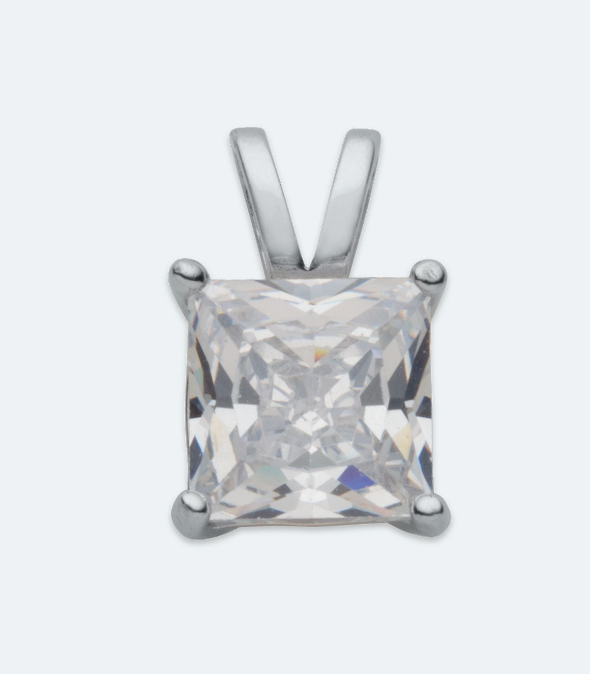 Clear Square CZ Pendant - SSPD 321