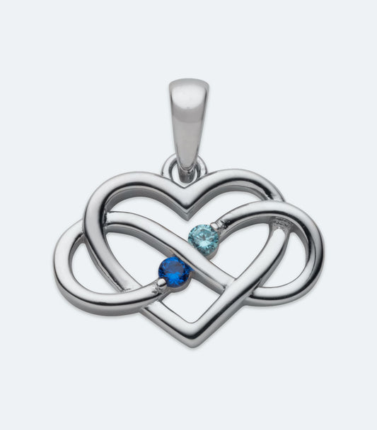 Plain Heart with Infinity Tanzanite Pendant - SSPD 325