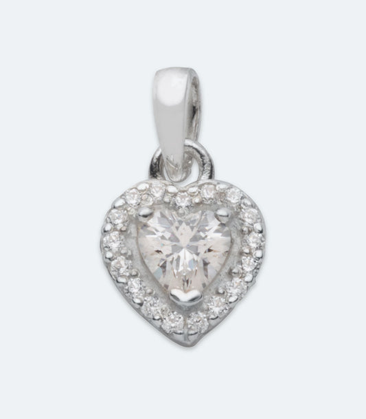 Small CZ Heart Pendant - SSPD 330