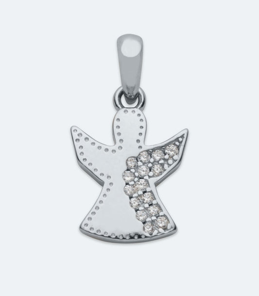 Sterling Silver CZ Angel Pendant - SSPD 336