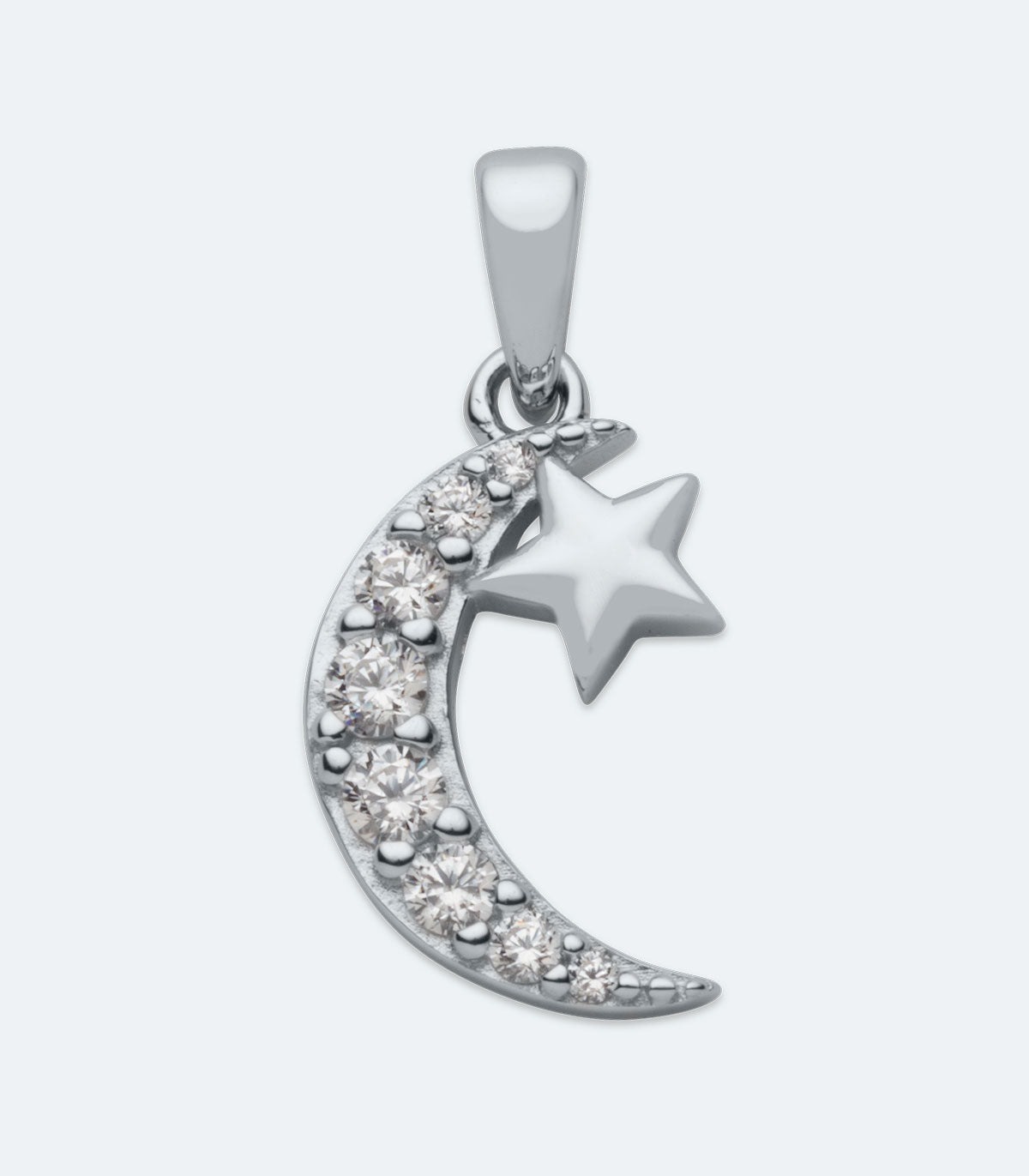 CZ Star and Moon Pendant - SSPD 337