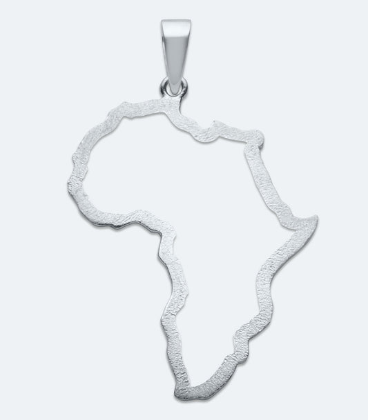 Plain Map of Africa Etched Border Pendant - SSPD 348