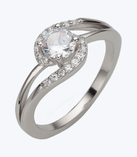 Fancy CZ with Middle Stone Ladies Ring