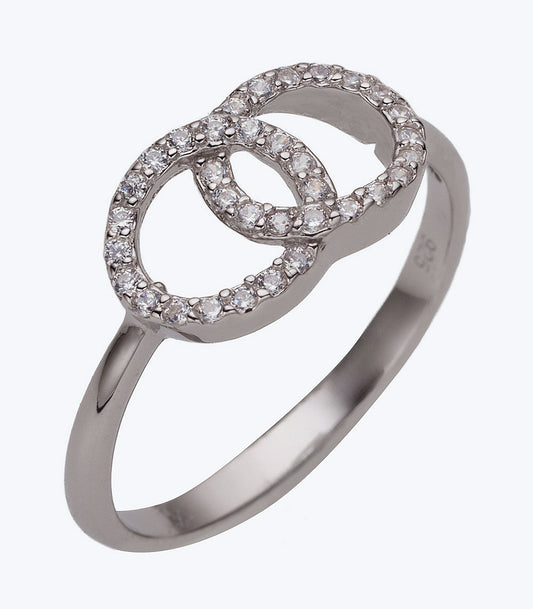 Interlocked Rings CZ Ladies Ring