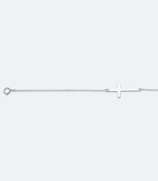 Plain Silver Cross Bracelet - SSRL 158