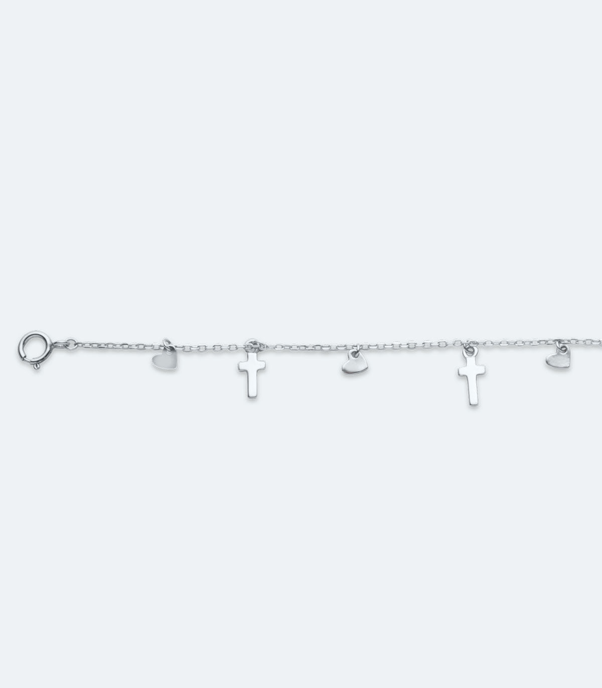 Multi Charm Silver Cross Bracelet - SSRL 160