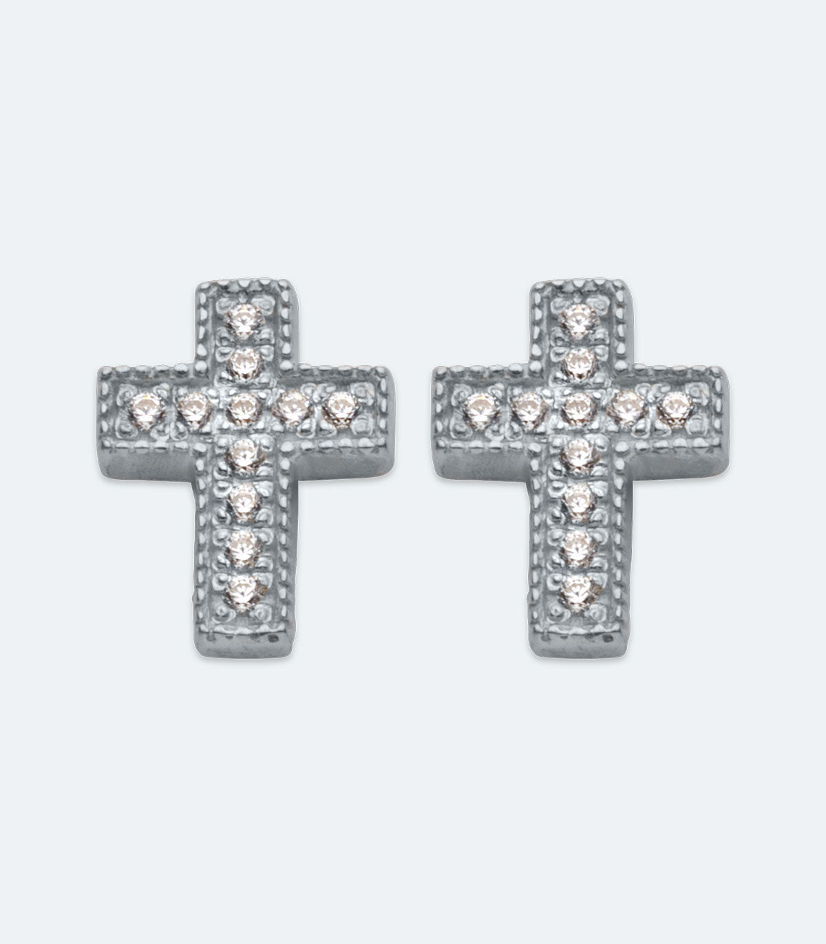 Small CZ Cross Earrings - SSRL 175