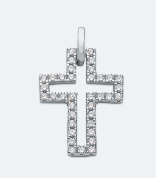 Open CZ Cross Pendant - SSRL 178