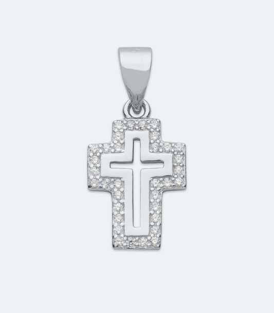 Open CZ Cross Pendant - SSRL 179