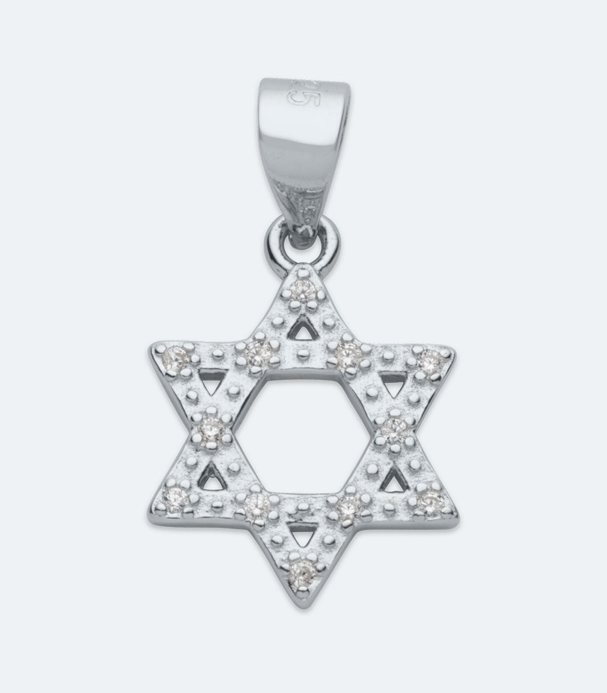 CZ Silver Star of David Pendant - SSRL 183