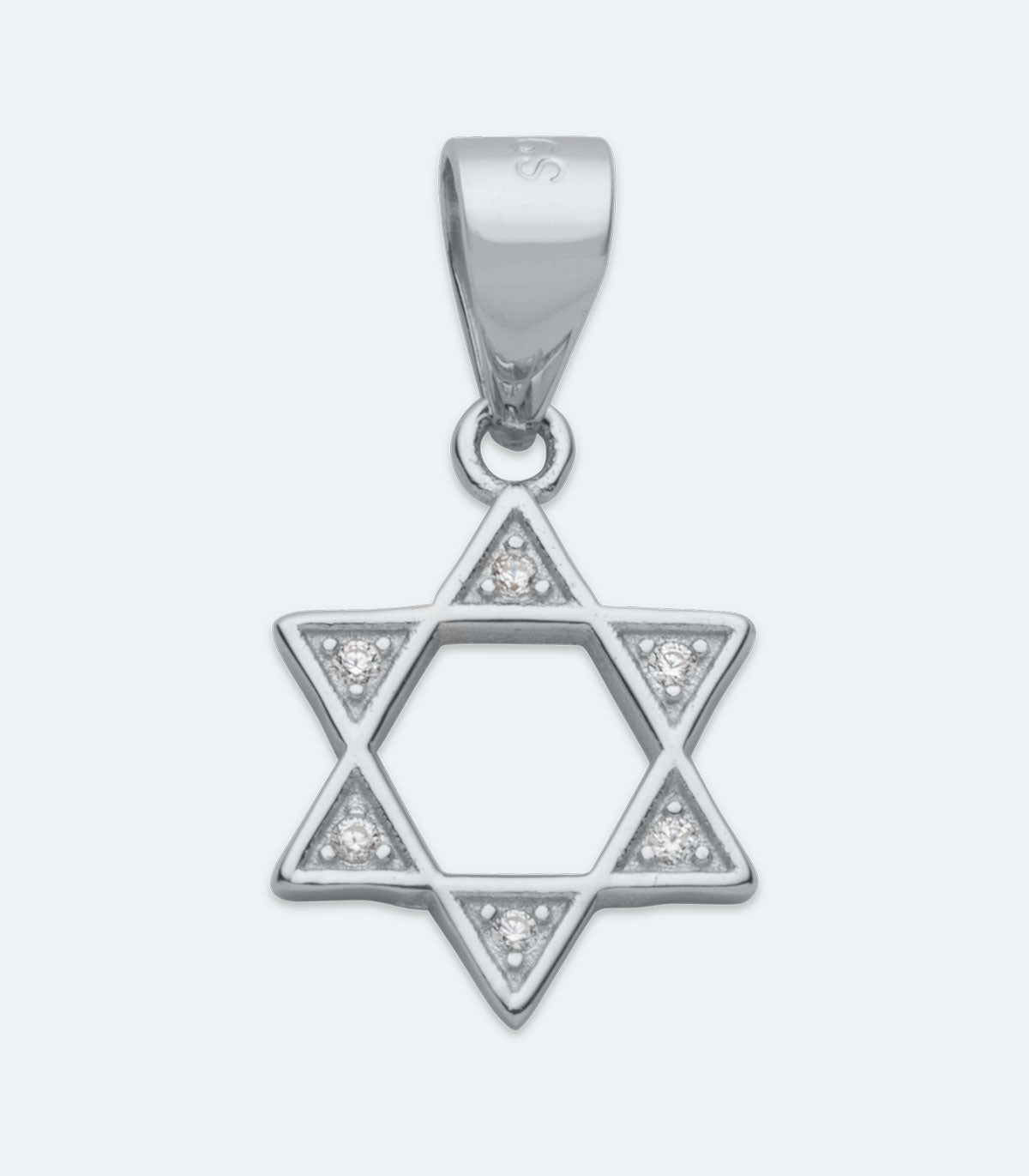 CZ Silver Star of David Pendant - SSRL 184