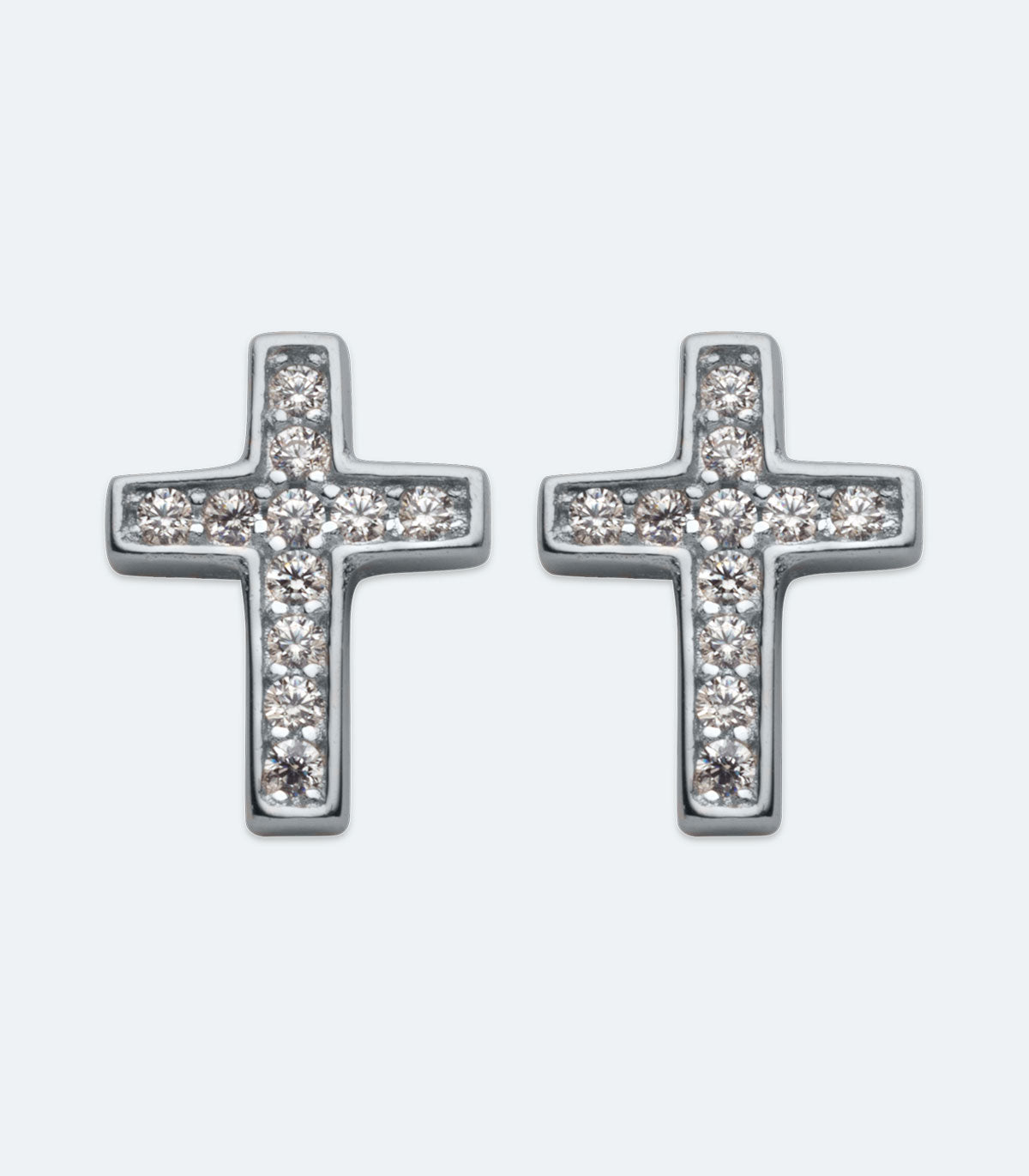 CZ Silver Cross Earrings - SSRL 185