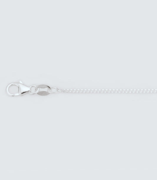 Curb Link Sterling Silver Chain - 1.34mm.