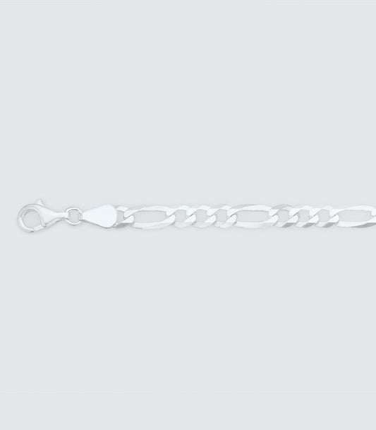 Figaro 120 Sterling Silver Bracelet - 5.21mm