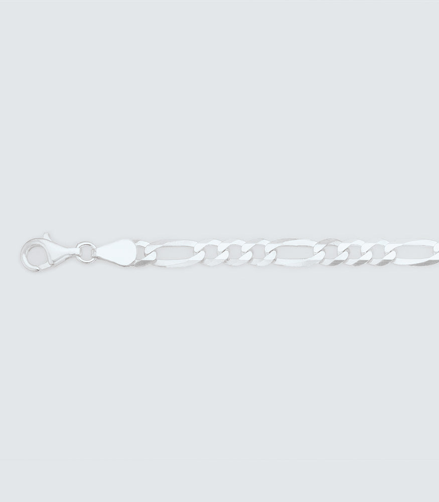 Figaro 120 Sterling Silver Bracelet - 5.21mm