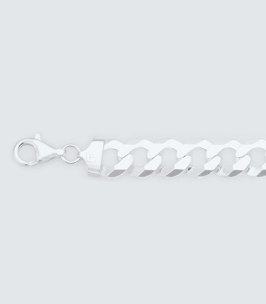 Curb Link 23cm Sterling Silver Bracelet - 12.38mm