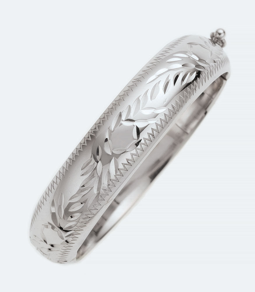 Silver Engraved Baby Bangle