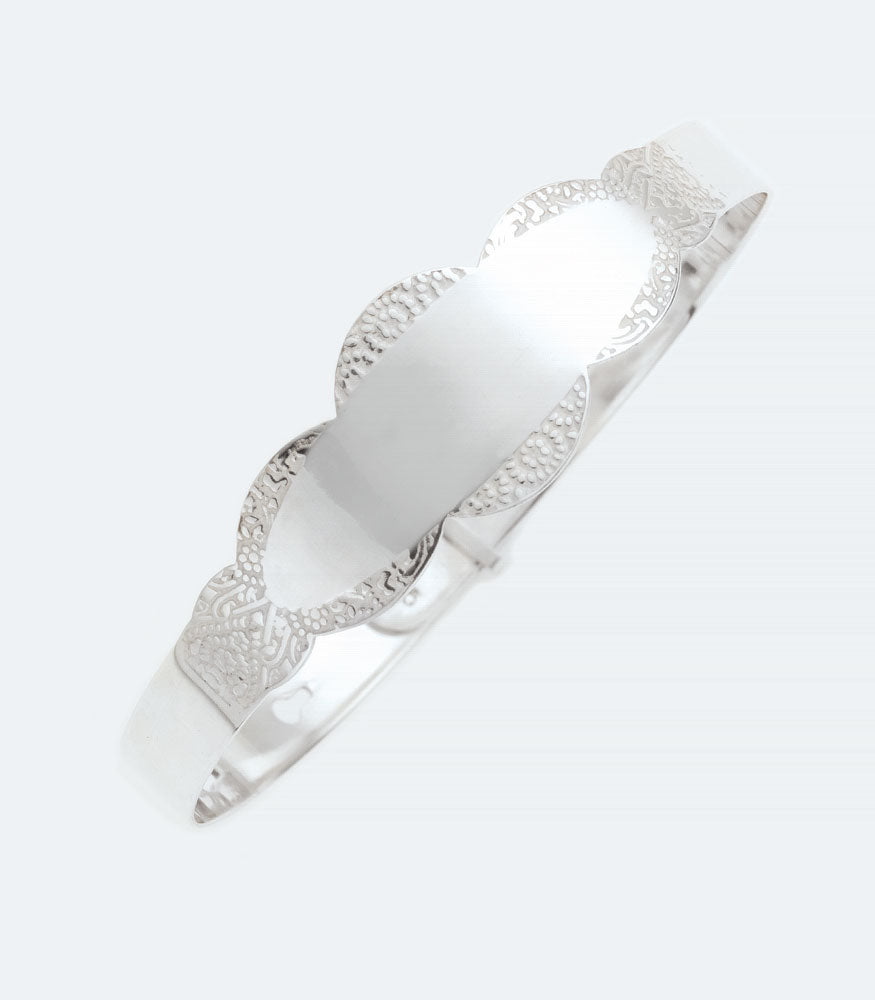 Engraved Silver Baby Bangle