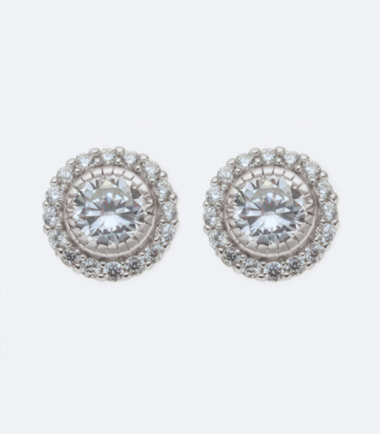 Round Stud Earring with Cubic Zirconia