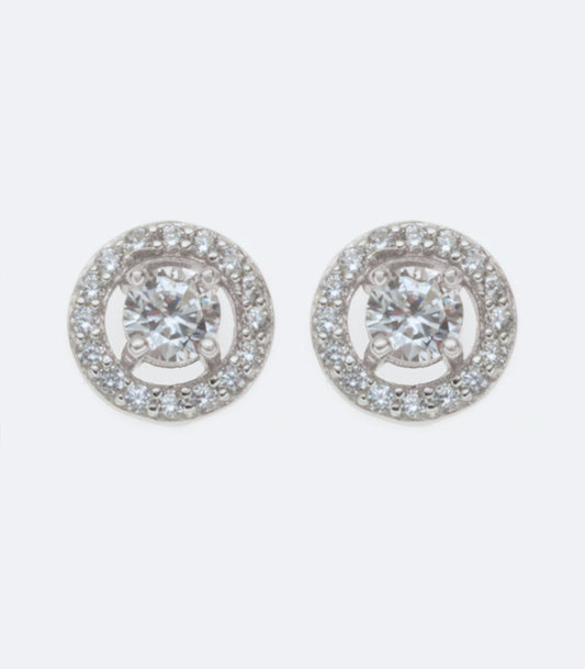 Fancy Stud Earrings With Clear Cubic Zirconia - MSER 504