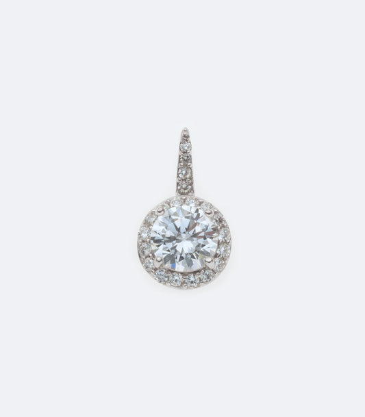 Cushioned Bridal Cubic Zirconia 094 Sterling Silver Pendant