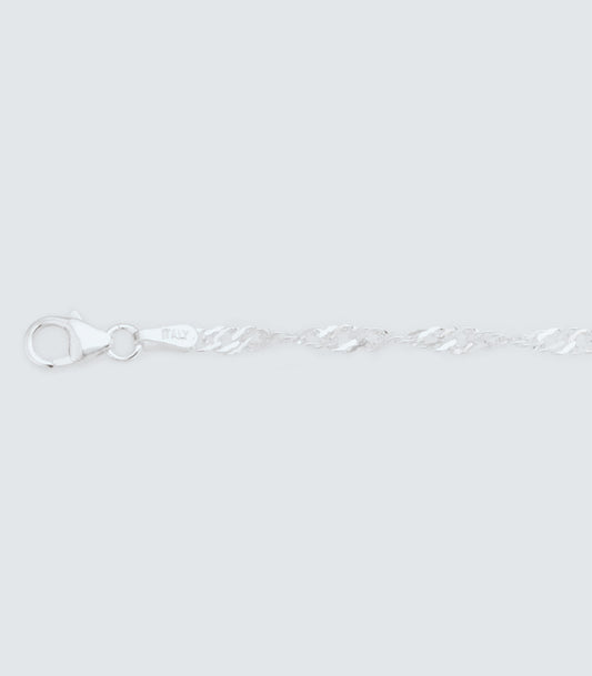 Singapore 040 Sterling Silver Chain - Italian Clasp - 2.43mm
