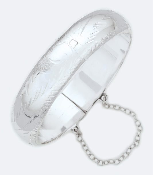 Engraved Kids 10mm Sterling Silver Bangle