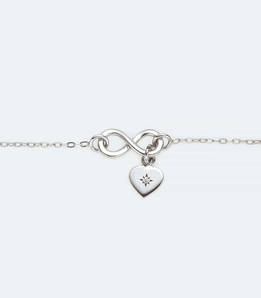 Silver Bracelet with Heart and Infinity