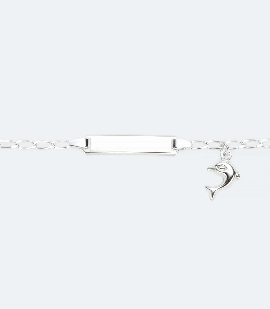 ID Sterling Silver Bracelet with Dolphin Charm
