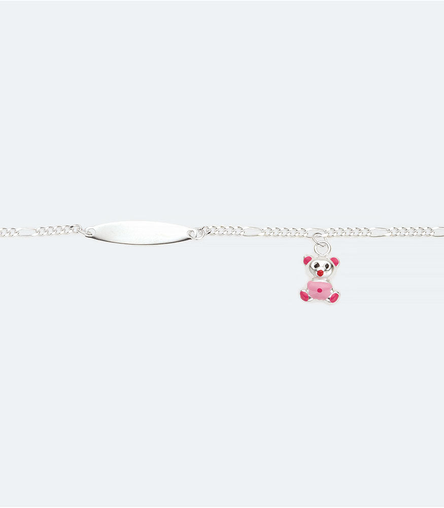 ID Bracelet with Pink Teddy Charm