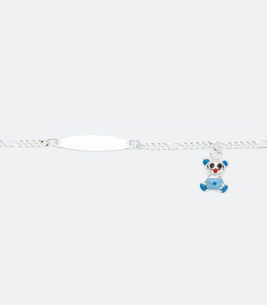 ID Bracelet with Blue Teddy Charm