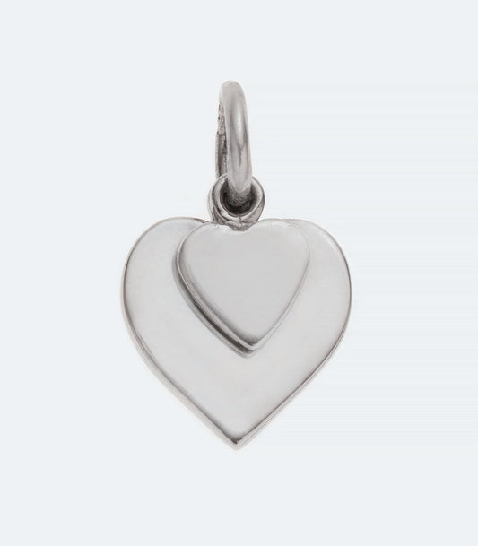 Plain Silver Double Heart Pendant