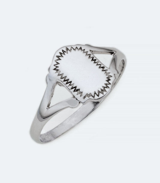 Baby Shield Panel Sterling Silver Ring