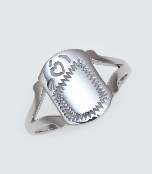 Shield Panel Silver Ring