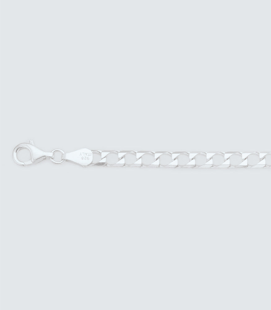 Square Curb 150 Sterling Silver Chain - 4.54mm