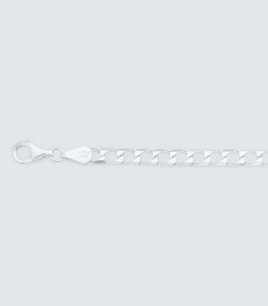 Square Curb 150 Sterling Silver Bracelet - 4.54mm