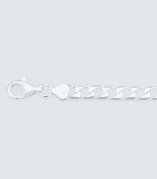 Square Curb 220 Sterling Silver Chain - 5.88mm